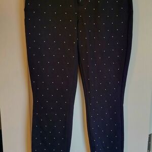 Soma Black Ponte Pants Witb Embelishments On Front